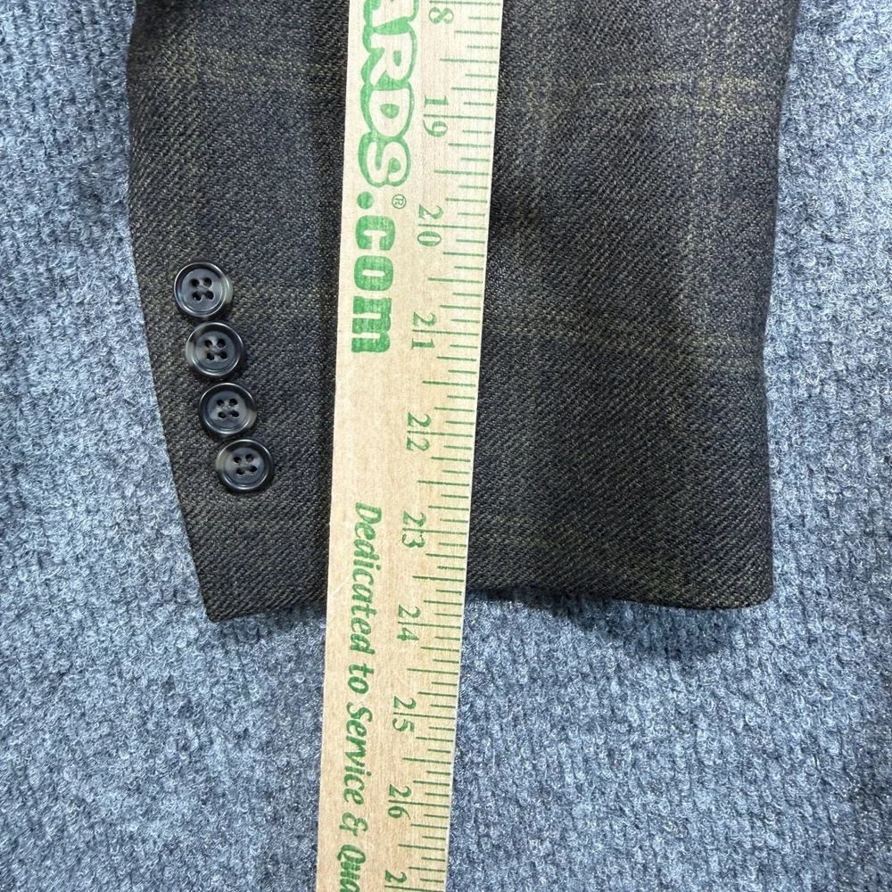Jos. A. Bank Windowpane Blazer Sport Coat Men 40R Olive Brown 100% Wool 2-Button